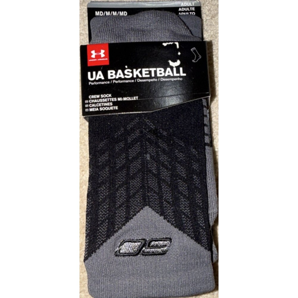 Under Armour Basketball Crew Socks Adult Medium Regular Black Crew Sock